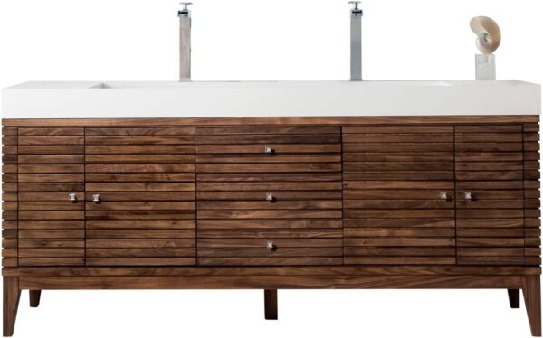 61ZhAU3zYXL._AC_SL1128_ James Martin Linear 72-inch Double Bathroom Vanity in Glossy White with Integrated Top