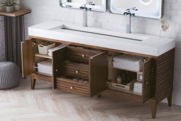 81NyI8N1-6L._AC_SL1500_ James Martin Linear 72-inch Double Bathroom Vanity in Glossy White with Integrated Top