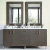 James Martin Metropolitan 72-inch Double Bathroom Vanity in Silver Oak with Arctic Fall Top