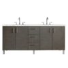 James Martin Metropolitan 72-inch Double Bathroom Vanity in Silver Oak with Eternal Jasmine Pearl Top