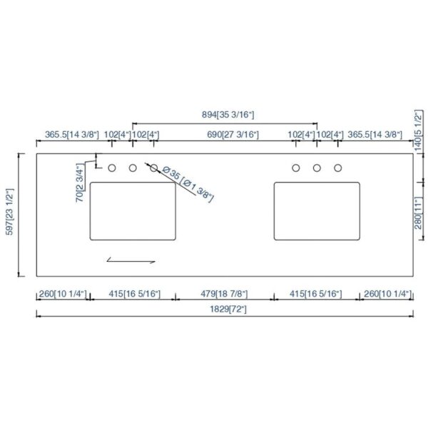 James Martin Metropolitan 72-inch Double Bathroom Vanity in Silver Oak with Eternal Jasmine Pearl Top