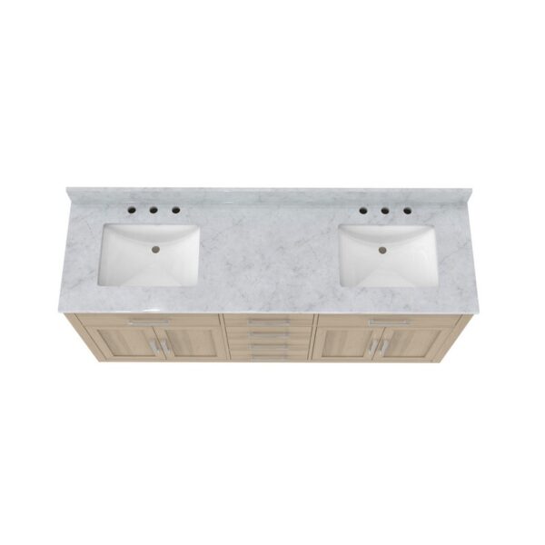 DreamLine Dexterity 72-inch Free Standing Double Basin Vanity Set in Light Oak