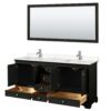 Wyndham Collection Deborah 72" Double Bathroom Vanity Dark Espresso with White Carrara Marble Top