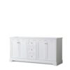 Wyndham Collection Avery 72" Double Bathroom Vanity White with White Carrara Marble Top