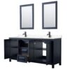WCV252572DBBC2UNSM24-OPEN.jpg Wyndham Collection Daria 72" Double Bathroom Vanity Dark Blue with White Cultured Marble Top