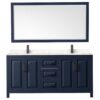 WCV252572DBBC2UNSM70-FRONT.jpg Wyndham Collection Daria 72" Double Bathroom Vanity Dark Blue with White Cultured Marble Top