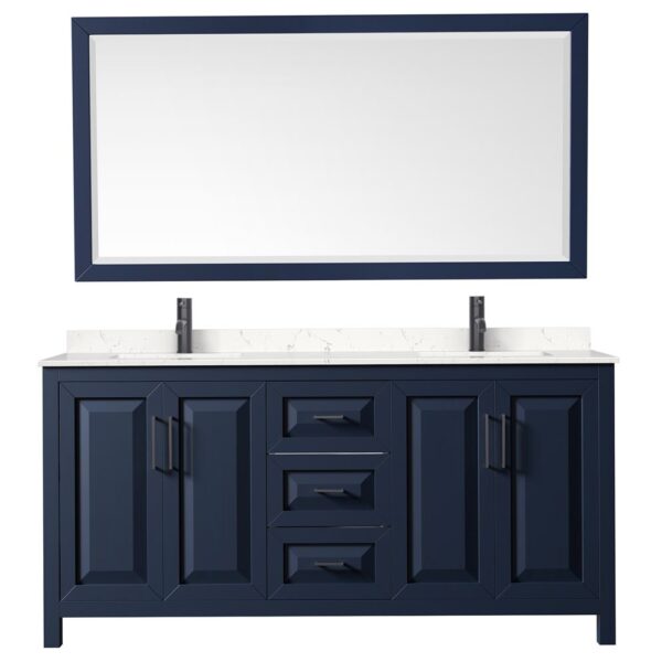 WCV252572DBBC2UNSM70-FRONT.jpg Wyndham Collection Daria 72" Double Bathroom Vanity Dark Blue with White Cultured Marble Top