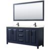 WCV252572DBBC2UNSM70.jpg Wyndham Collection Daria 72" Double Bathroom Vanity Dark Blue with White Cultured Marble Top