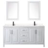 Wyndham Collection Daria 72" Double Bathroom Vanity Cabinet White with Chrome Hardware (No Top)