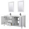 Wyndham Collection Daria 72" Double Bathroom Vanity Cabinet White with Chrome Hardware (No Top)