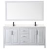 Wyndham Collection Daria 72" Double Bathroom Vanity Cabinet White with Chrome Hardware (No Top)
