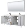 Wyndham Collection Daria 72" Double Bathroom Vanity Cabinet White with Chrome Hardware (No Top)