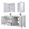 Wyndham Collection Daria 72" Double Bathroom Vanity Cabinet White with Chrome Hardware (No Top)