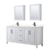Wyndham Collection Daria 72" Double Bathroom Vanity Cabinet White with Chrome Hardware (No Top)