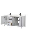 Wyndham Collection Daria 72" Double Bathroom Vanity Cabinet White with Chrome Hardware (No Top)