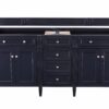 James Martin Brittany 72-inch Double Bathroom Vanity in Victory Blue with Eternal Jasmine Pearl Top