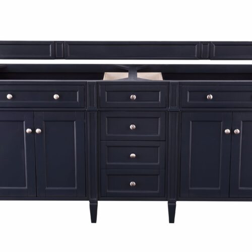 James Martin Brittany 72-inch Double Bathroom Vanity in Victory Blue with Eternal Jasmine Pearl Top
