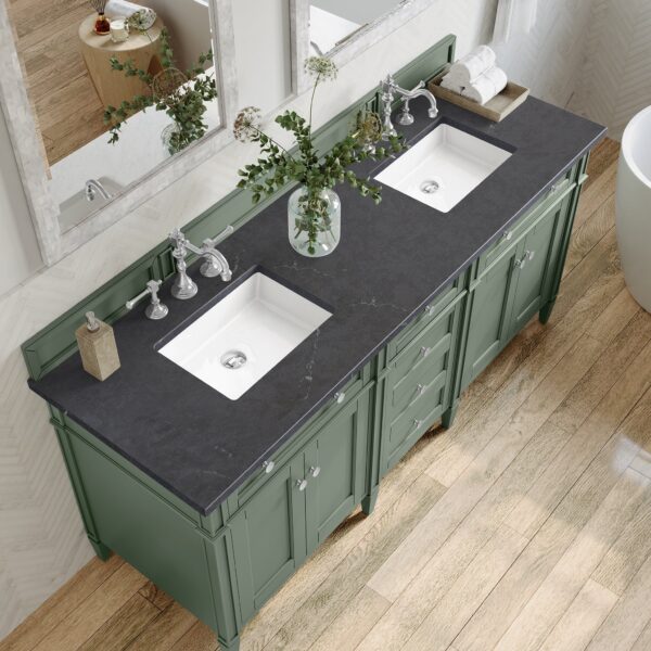 brittany-72-double-bathroom-vanity-in-smokey-celadon-double-bathroom-vanity-james-martin-vanities-charcoal-soapstone-silestone-407035 James Martin Brittany 72-inch Double Bathroom Vanity in Saddle Brown with Carrara Marble Top