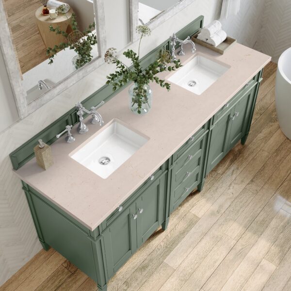 brittany-72-double-bathroom-vanity-in-smokey-celadon-double-bathroom-vanity-james-martin-vanities-eternal-marfil-silestone-890566 James Martin Brittany 72-inch Double Bathroom Vanity in Saddle Brown with Carrara Marble Top