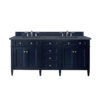 James Martin Brittany 72-inch Double Bathroom Vanity in Victory Blue with Eternal Jasmine Pearl Top