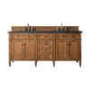James Martin Brittany 72" Double Bathroom Vanity Cabinet Saddle Brown (No Top)