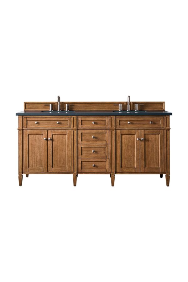 James Martin Brittany 72" Double Bathroom Vanity Cabinet Saddle Brown (No Top)
