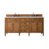James Martin Brittany 72" Double Bathroom Vanity Cabinet Saddle Brown (No Top)