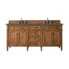 James Martin Brittany 72" Double Bathroom Vanity Cabinet Saddle Brown (No Top)