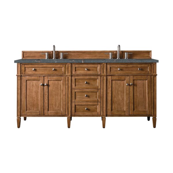 James Martin Brittany 72" Double Bathroom Vanity Cabinet Saddle Brown (No Top)