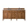 James Martin Brittany 72" Double Bathroom Vanity Cabinet Saddle Brown (No Top)