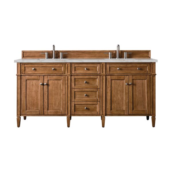 James Martin Brittany 72" Double Bathroom Vanity Cabinet Saddle Brown (No Top)