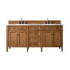 James Martin Brittany 72" Double Bathroom Vanity Cabinet Saddle Brown (No Top)