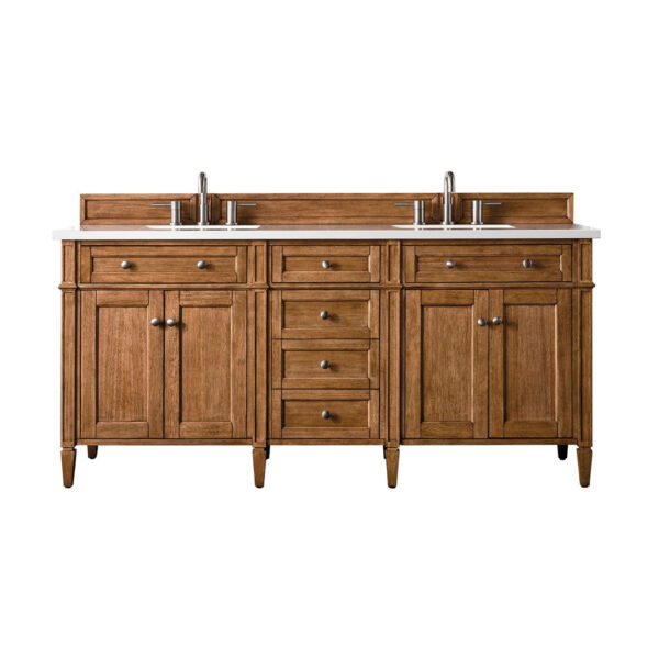 James Martin Brittany 72" Double Bathroom Vanity Cabinet Saddle Brown (No Top)